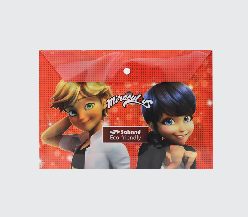 پوشه دکمه دار طرح دختر کفش دوزکی